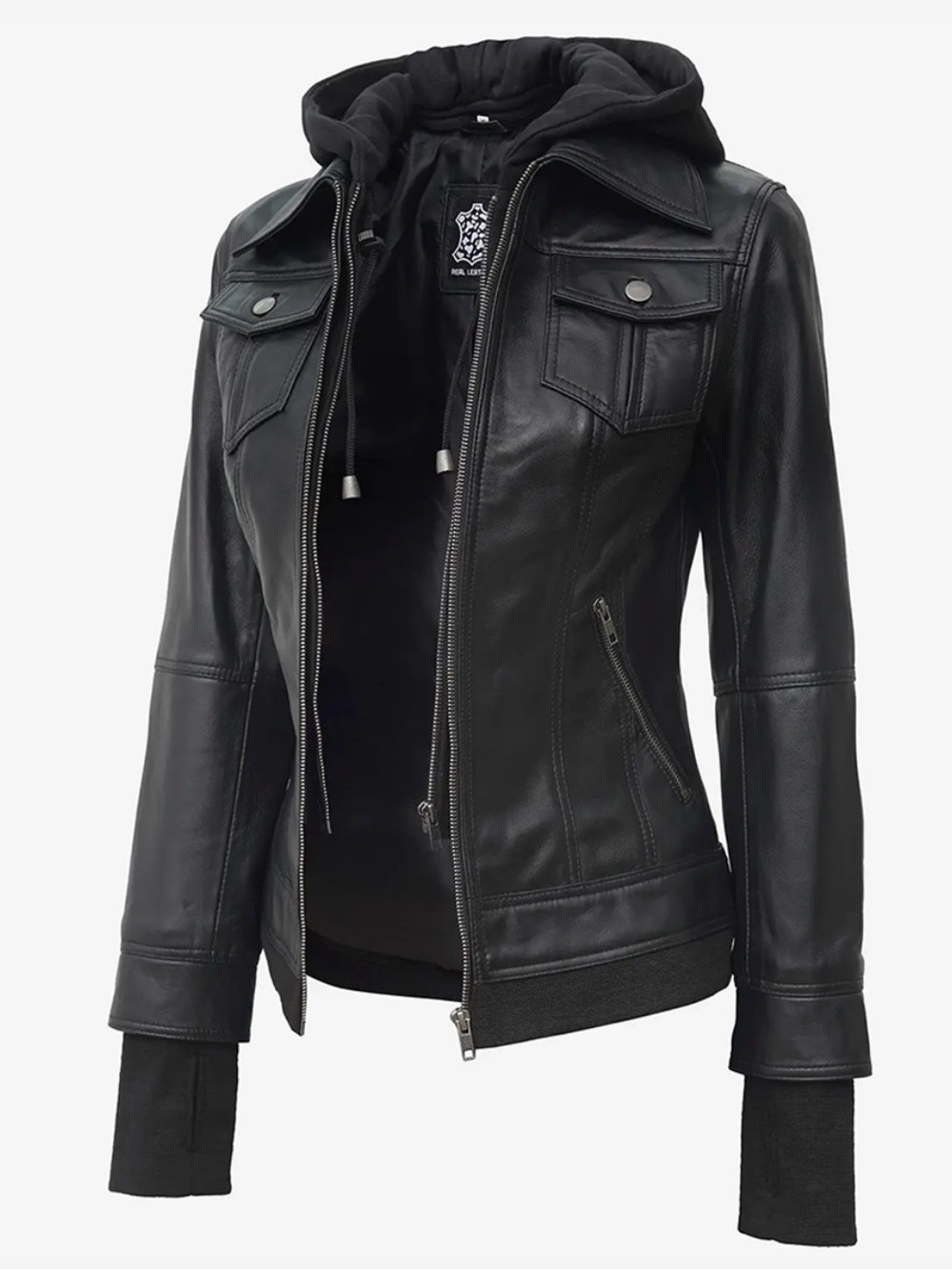 Angel Jackets Tralee Black Bomber Women's Leather Jacket - Medium, Brand New!